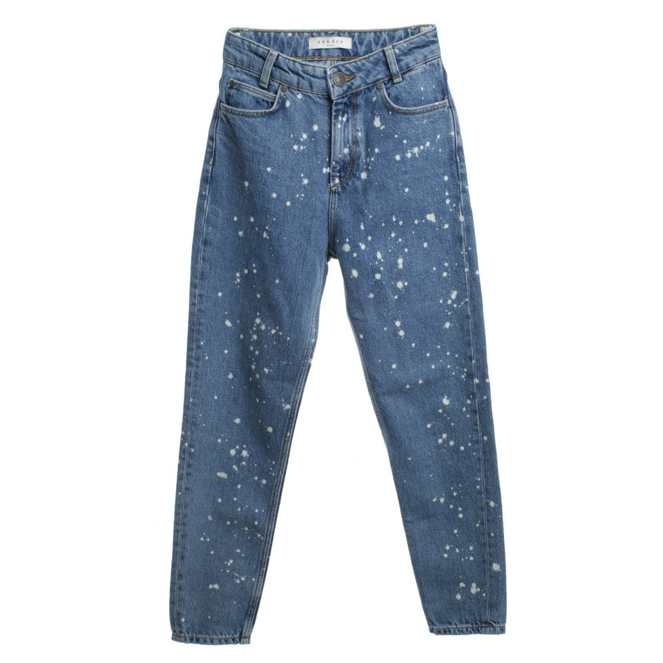 Sandro Hoge taille jeans in Blue