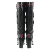 Anna Sui Stiefel aus Leder in Schwarz