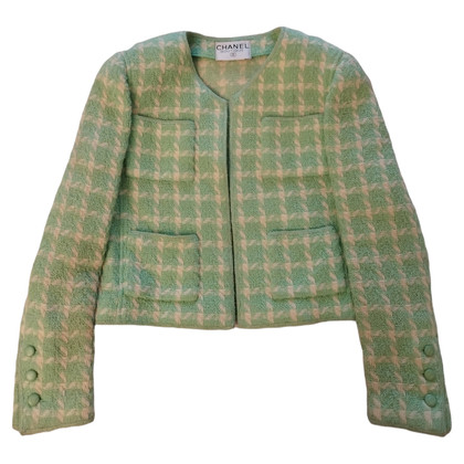 Chanel Jacke/Mantel aus Wolle in Grün