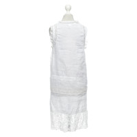 120% Lino Kleid aus Leinen in Weiß