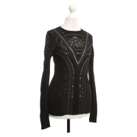 Roberto Cavalli Schwarzer Pullover mit Nieten