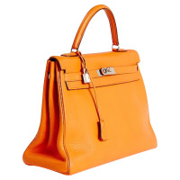 Hermès Kelly Bag 35 Leer in Oranje