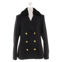 Burberry Woll-Jacke in Dunkelblau