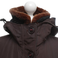 Peuterey Brown coat with fur trim