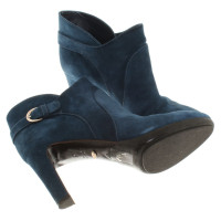 Sergio Rossi Wild leather ankle boots in blue