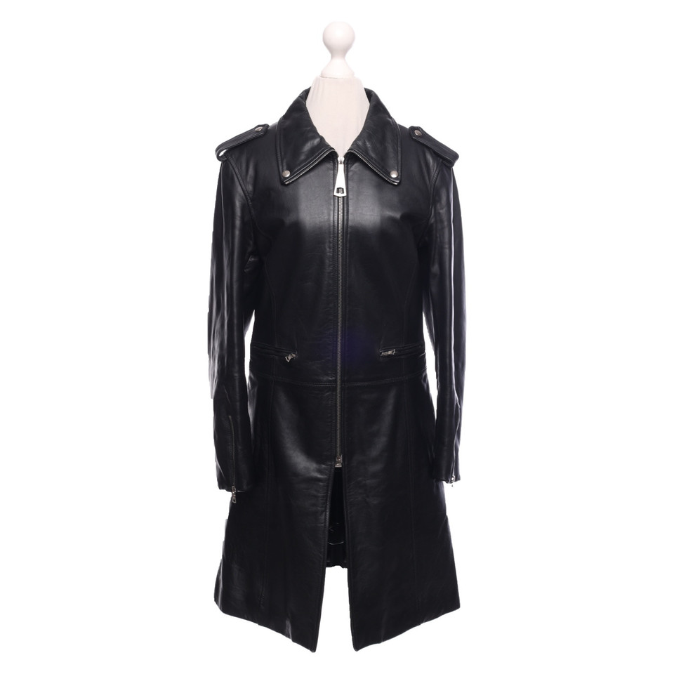 John Richmond Jacket/Coat Leather in Black