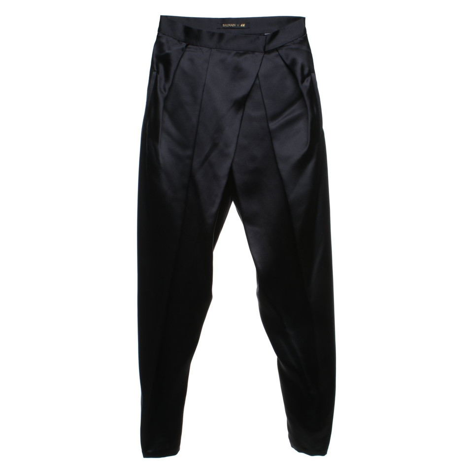 Balmain X H&M Silk trousers in black