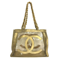 Chanel Shopping Tote aus Leder in Gold