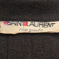 Saint Laurent Long Cape in dark brown
