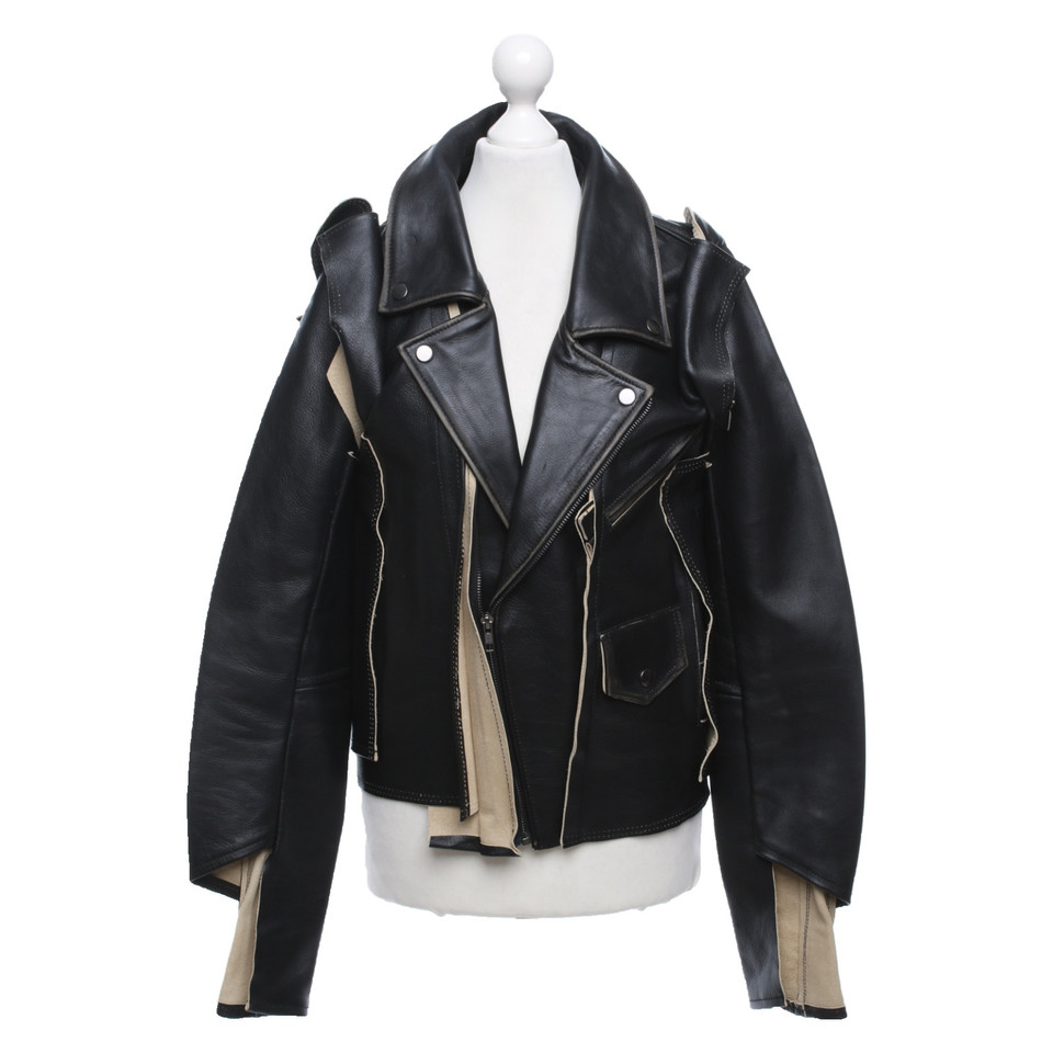 Maison Martin Margiela For H&M Jacke/Mantel aus Leder in Schwarz