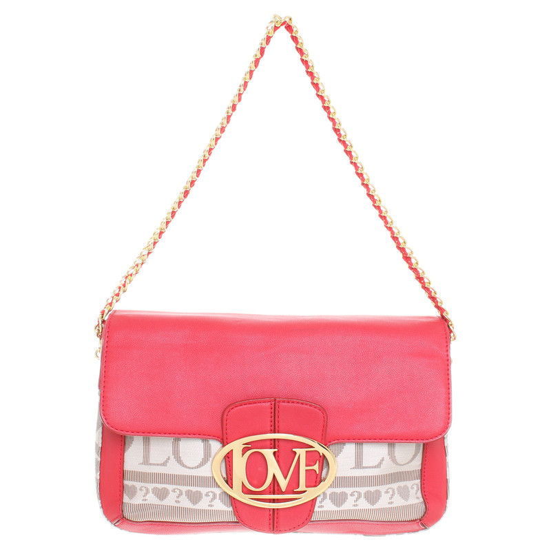 Moschino Love Borsa a mano beige-rosso