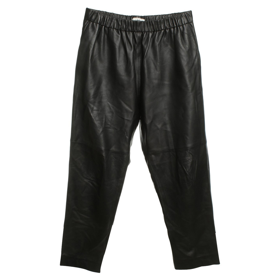 Iro Pantalon en cuir en noir