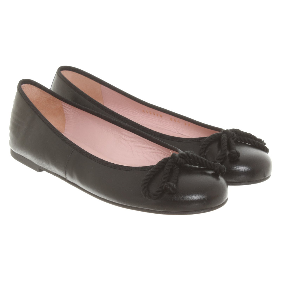 Pretty Ballerinas Slipper/Ballerinas aus Leder in Schwarz