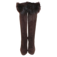 Gucci Suede boots with fur