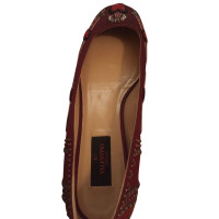 Valentino Garavani Slippers/Ballerinas Canvas in Bordeaux