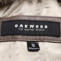 Oakwood couche de cuir avec col de fourrure amovible