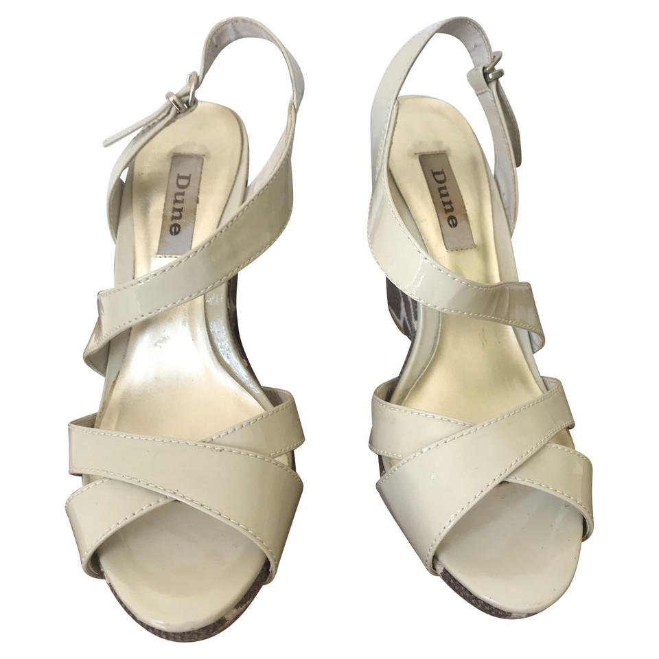 Dune London Wedges Patent leather in Beige