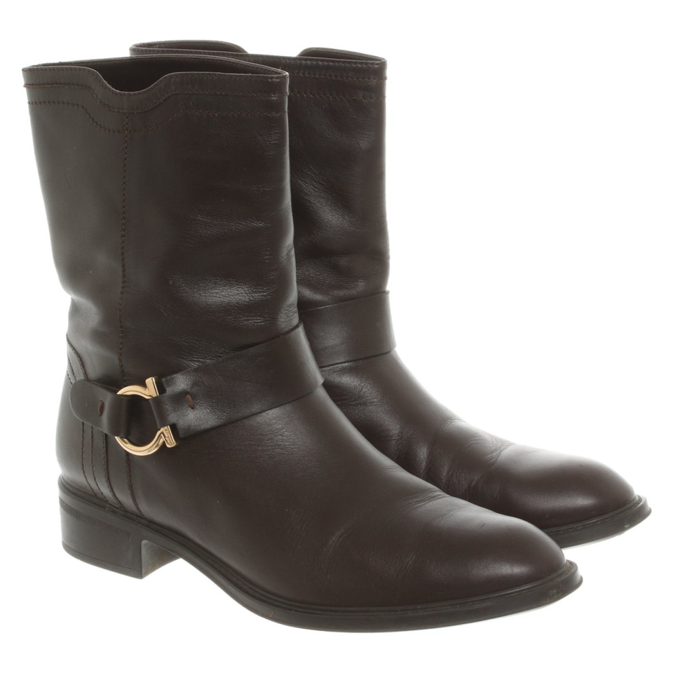 Salvatore Ferragamo Ankle boots Leather in Brown
