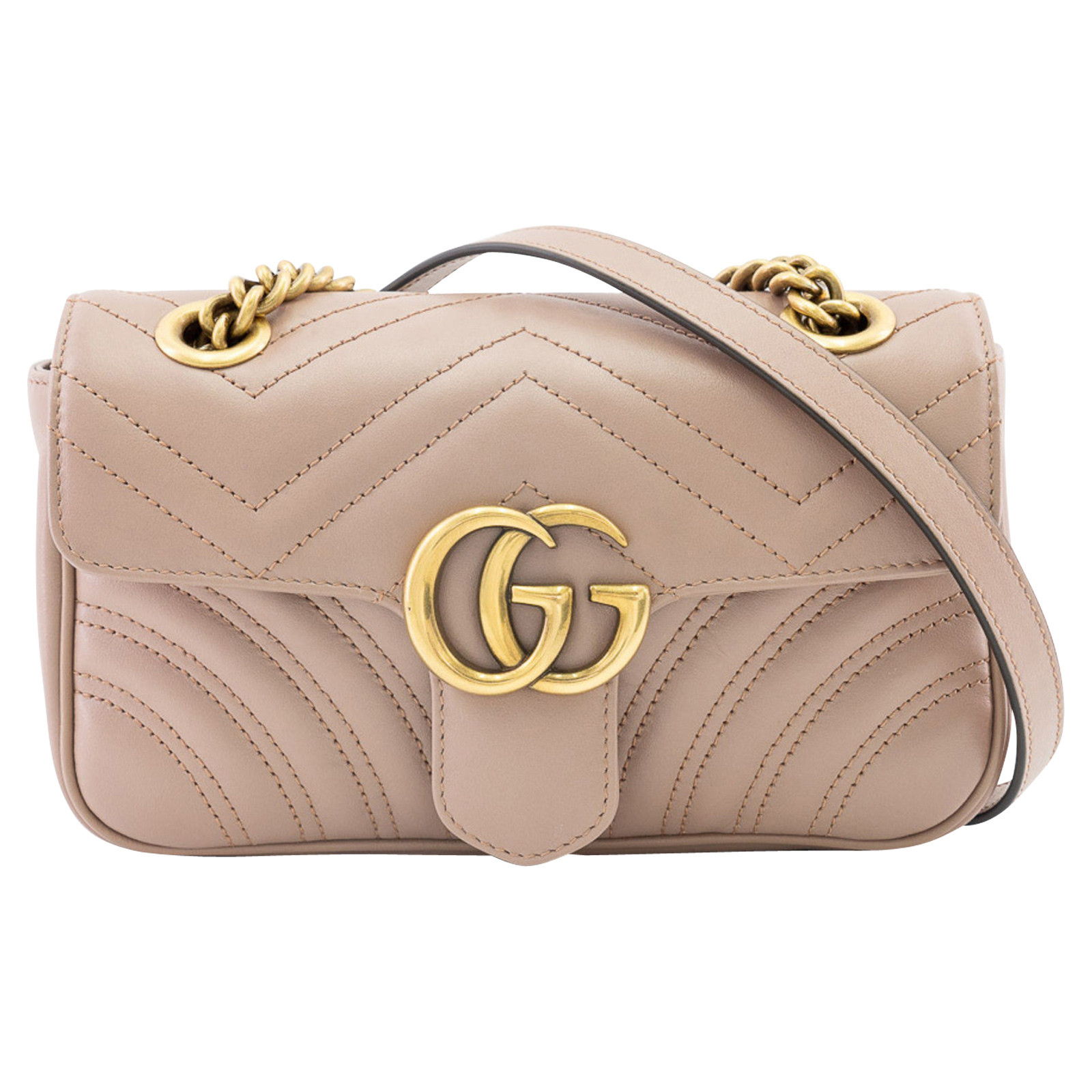 Gucci Marmont Bag Leather in Nude - Second Hand Gucci Marmont Bag Leather  in Nude buy used for 1400€ (6282259)