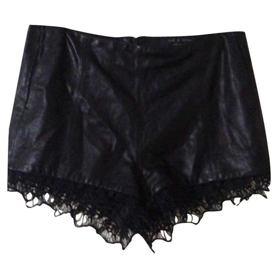 Rag & Bone Shorts aus Leder in Schwarz