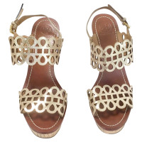 Tory Burch Sandals Leather in Gold