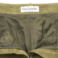 Guy Laroche Leather pants in khaki