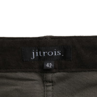 Jitrois Suede leather pants in olive green