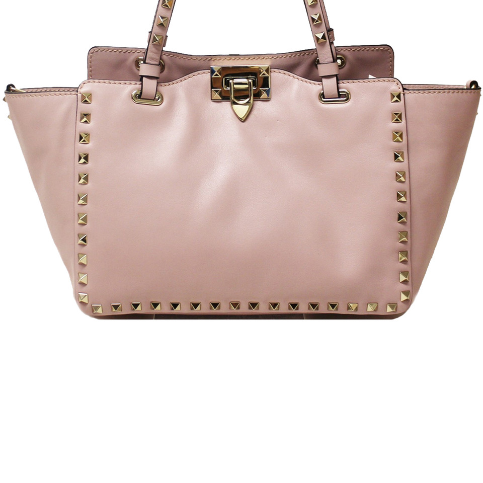 Valentino Garavani Rockstud Tote Bag Leather in Pink
