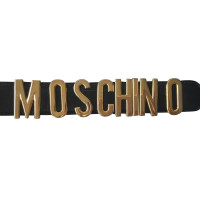 Moschino Leren riem met logo