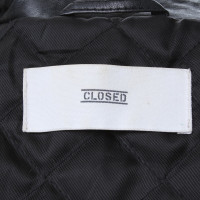 Closed Leren jas in groen / zwart