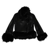 Versace Leather jacket with fur