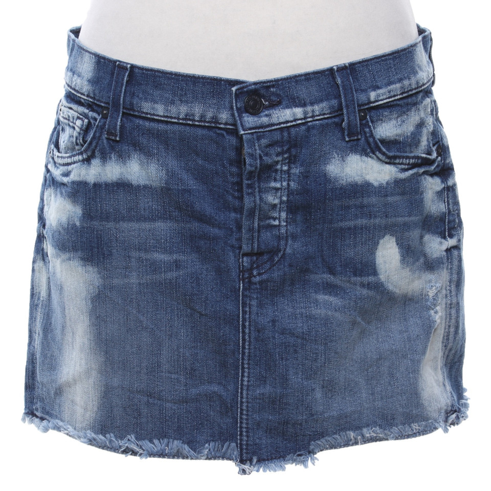 7 For All Mankind Jupe en Coton en Bleu