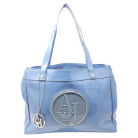 Armani Jeans Tote bag Patent leather in Blue