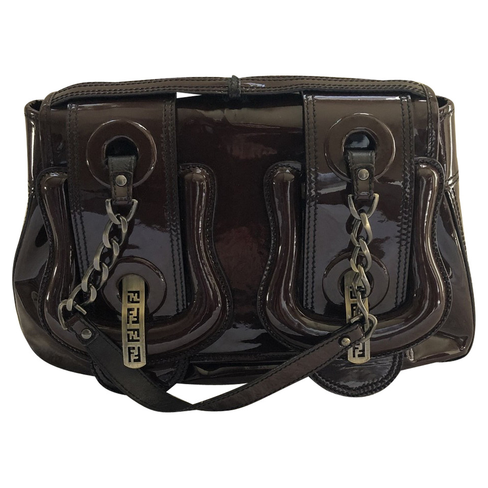 Fendi Handbag Patent leather in Brown