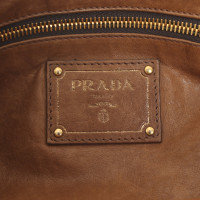 Prada Clutch Leer in Bruin