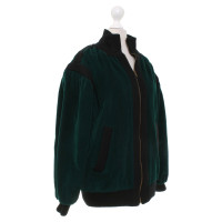 Saint Laurent Cord bomber jacket in dark green