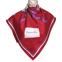 Christian Dior Echarpe/Foulard en Soie en Rouge