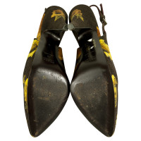Prada Brown yellow heels