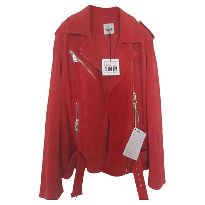 Twinset Milano Jacket/Coat Suede in Red