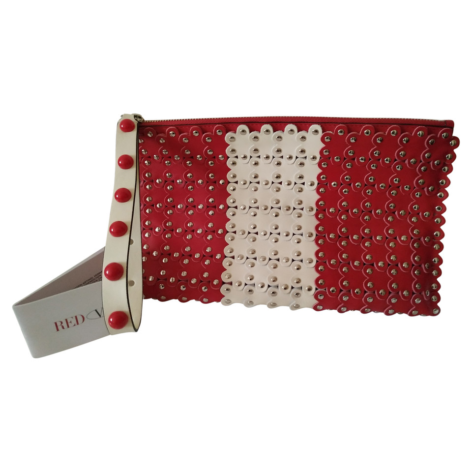 Red (V) Täschchen/Portemonnaie aus Leder in Rot