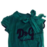 Dolce & Gabbana camicia fiocco di seta verde