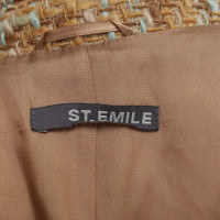 St. Emile Bouclé blazer in beige / turquoise