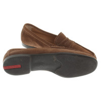 Prada Suede leather slippers in brown