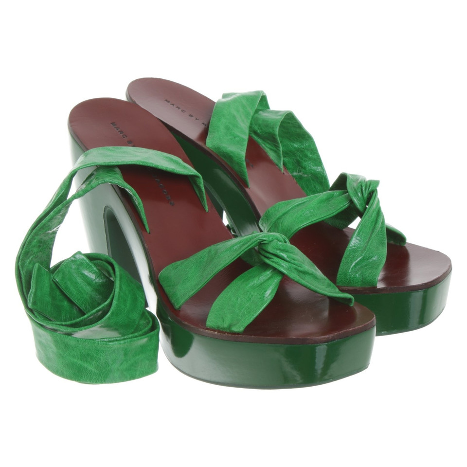 Marc By Marc Jacobs Sandali con plateau in verde