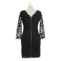Diane Von Furstenberg Kanten jurk "Zarita Scoop" in zwart
