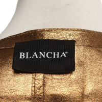 Autres marques BLANCHA - Blouson en cuir taupe / or