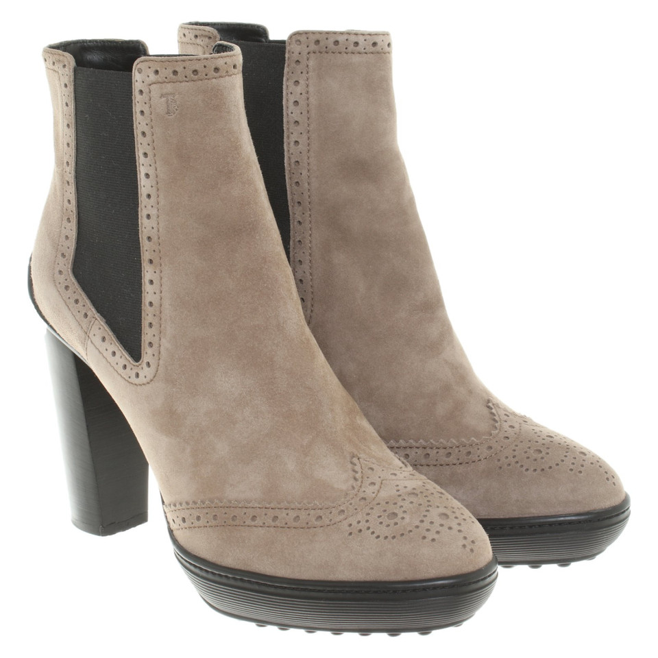 Tod's Stiefel aus Leder in Taupe