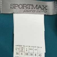 Sport Max -Petrol gekleurde zijden jurk