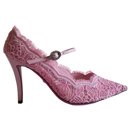 Gucci Pumps/Peeptoes aus Canvas in Rosa / Pink