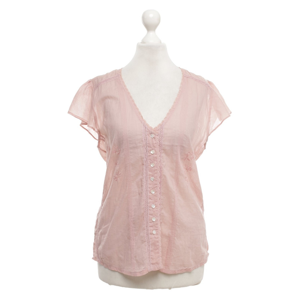 Topshop Kurzarm-Bluse in Rosa